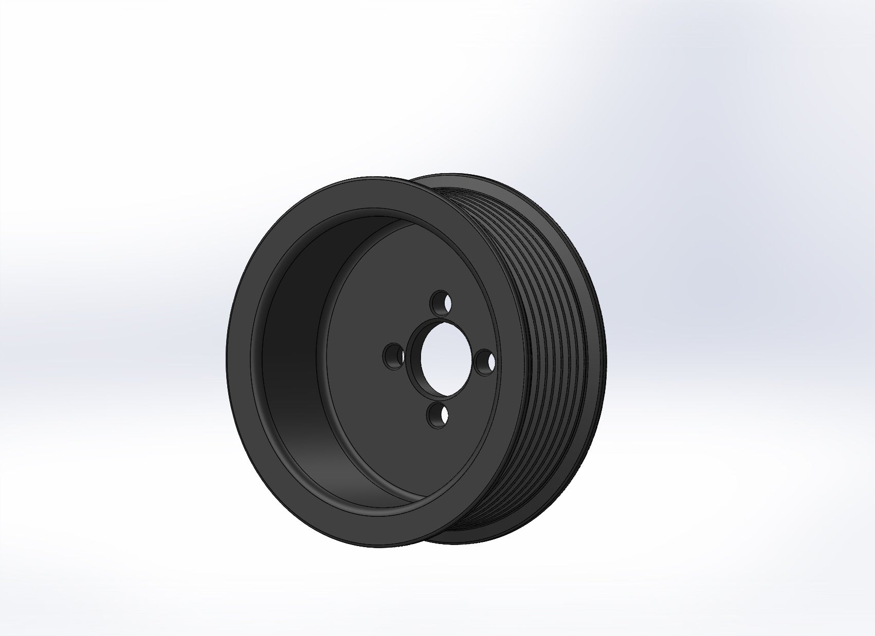 3.50" 8 Rib ZPE GripTec® Whipple Standard L3 Black Pulley