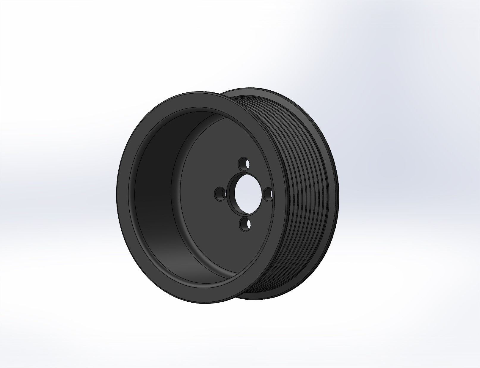 3.95" 10 Rib ZPE GripTec® Whipple Standard L3 Black Pulley