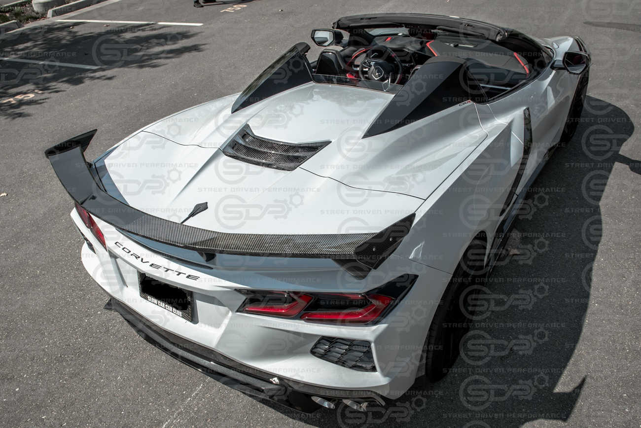 2020+ Corvette C8 Convertible |  GM Factory Style CARBON FIBER Rear Hatch Vent