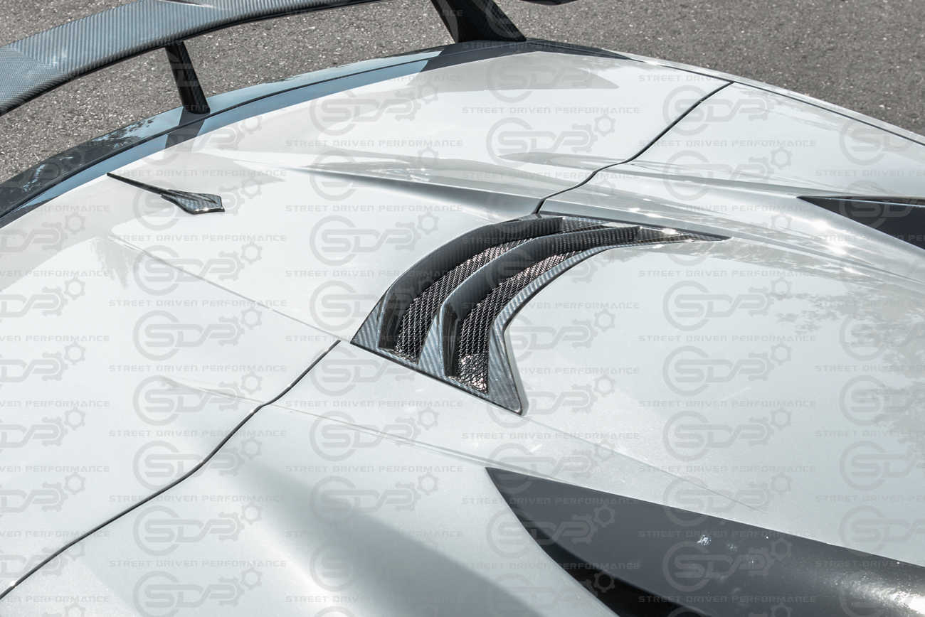 2020+ Corvette C8 Convertible |  GM Factory Style CARBON FIBER Rear Hatch Vent