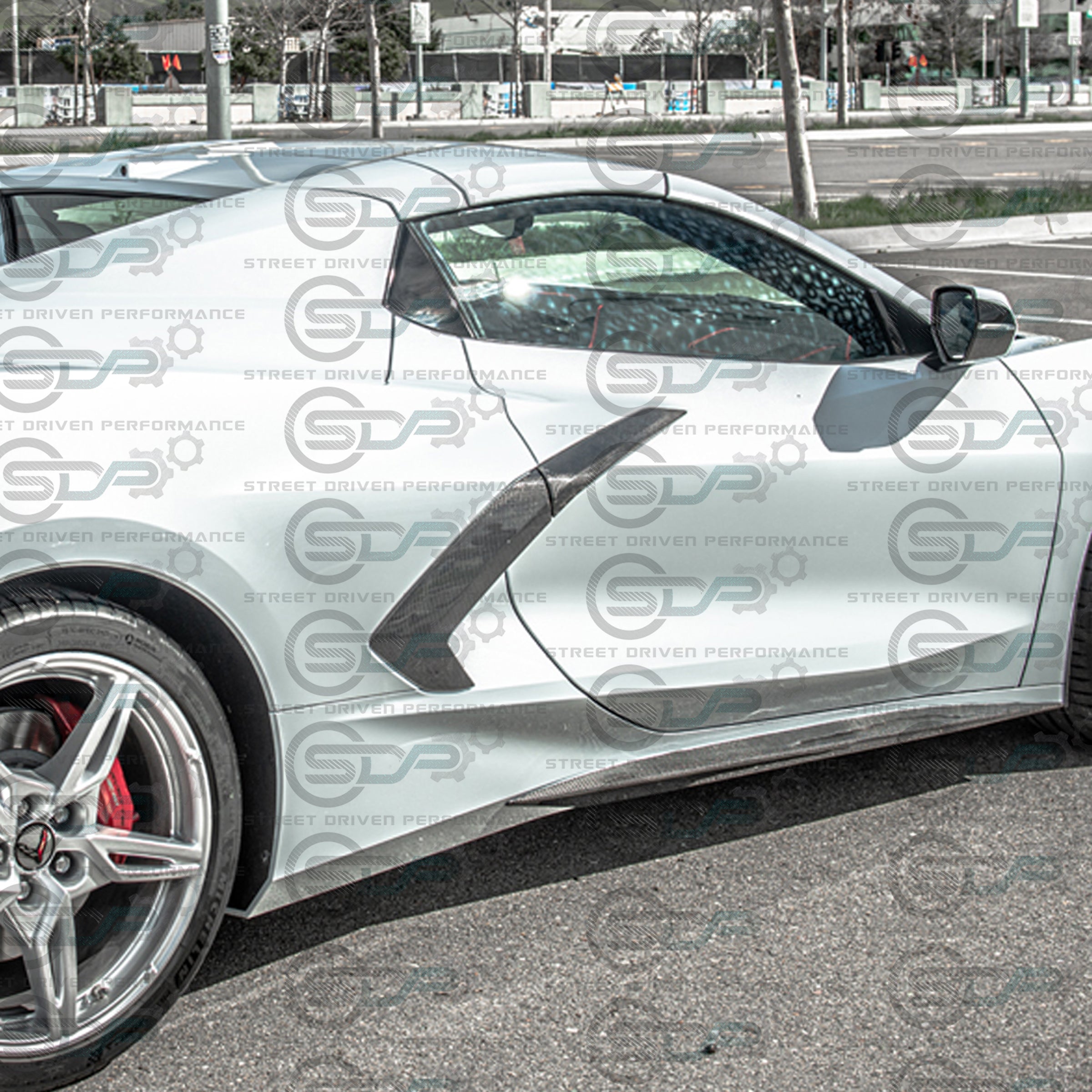 2020+ C8 Corvette - Carbon Fiber Side Door Handle Vent Trim Pair