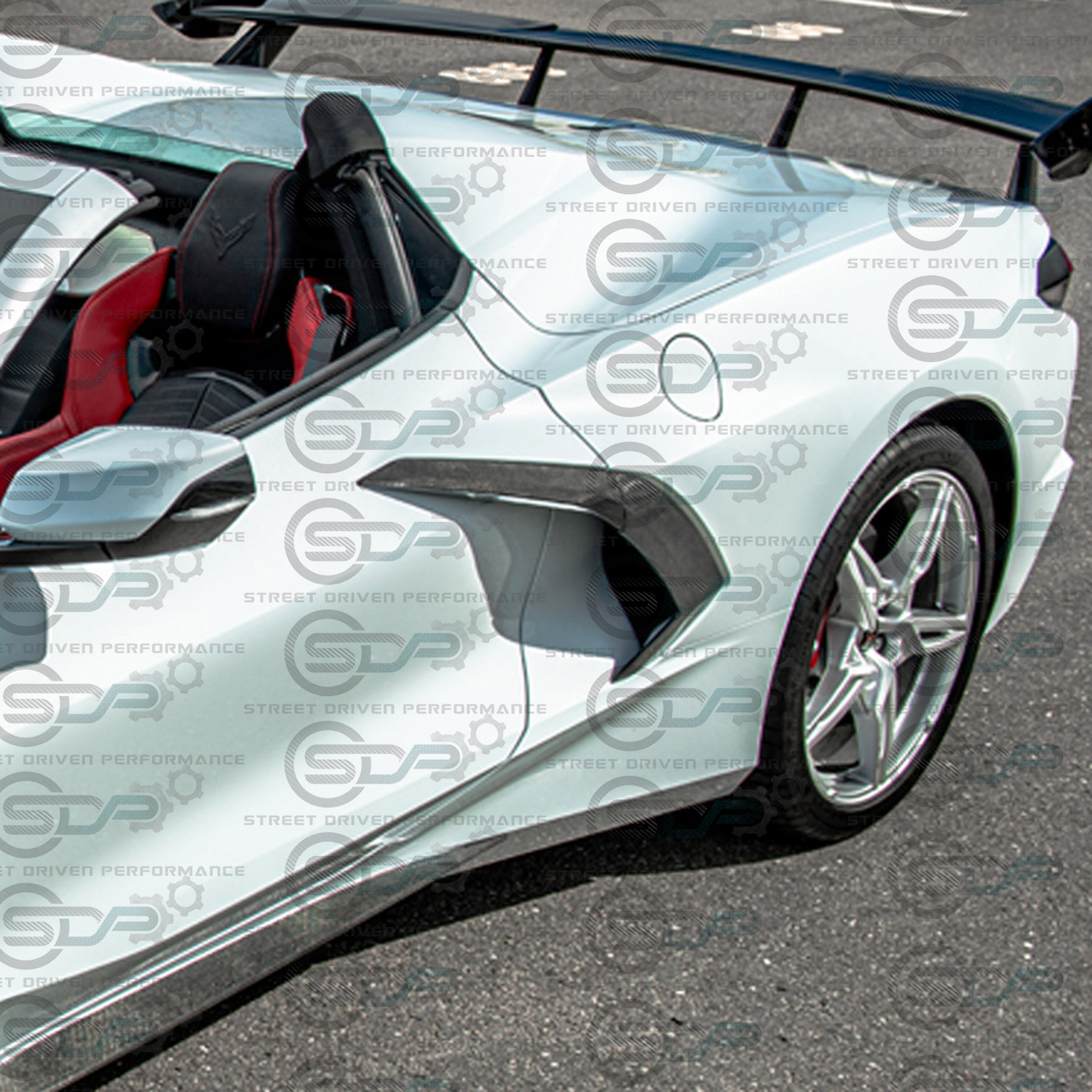 2020+ C8 Corvette - Carbon Fiber Side Door Handle Vent Trim Pair