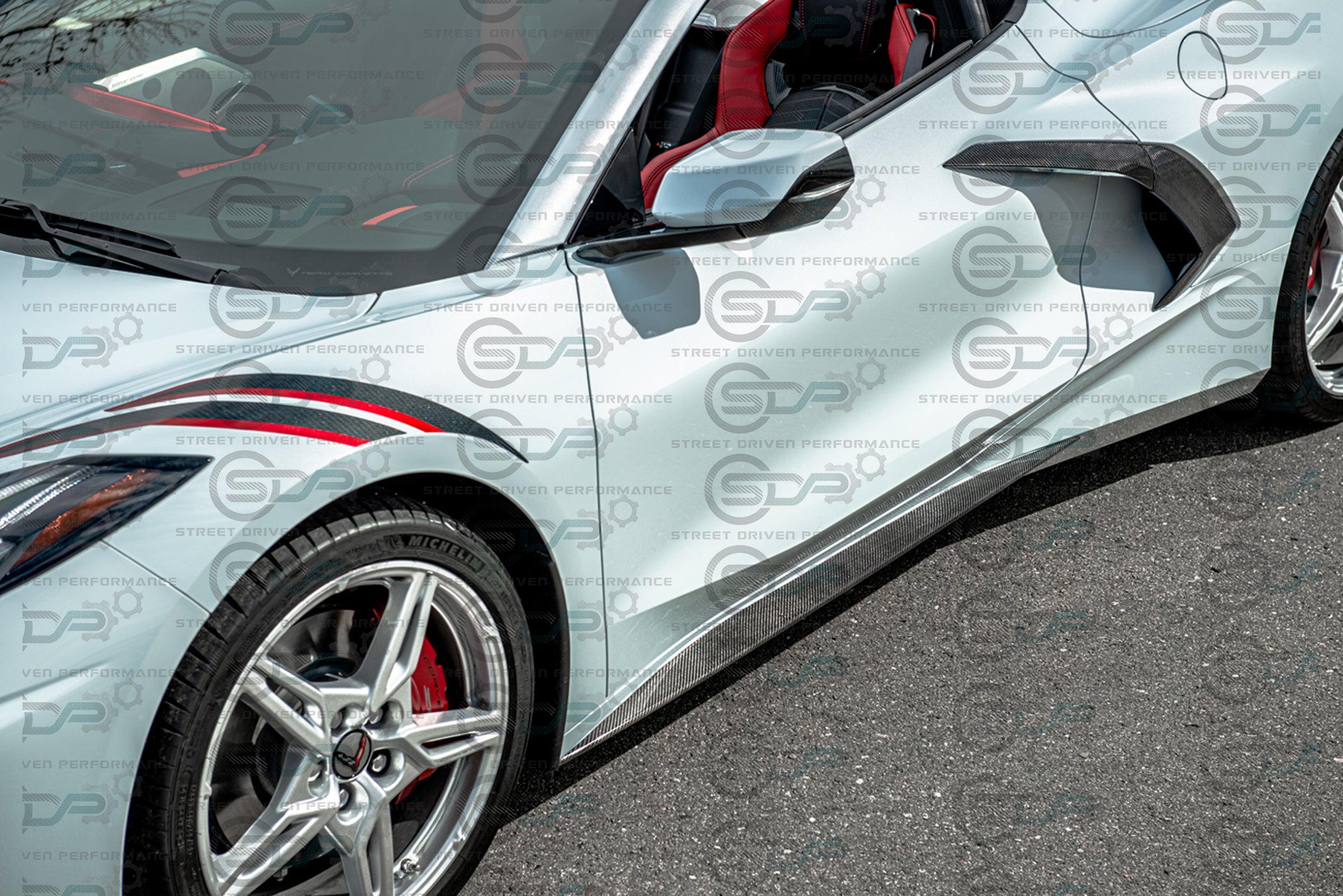 2020+ C8 Chevrolet Corvette Stingray & Z51 - "Z51 Style" Carbon Fiber Side Skirts Rocker Panel Ground Effects