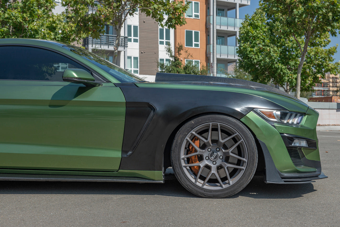 2015-2017 Ford Mustang | GT350 Style Matte Black Front Side Fenders