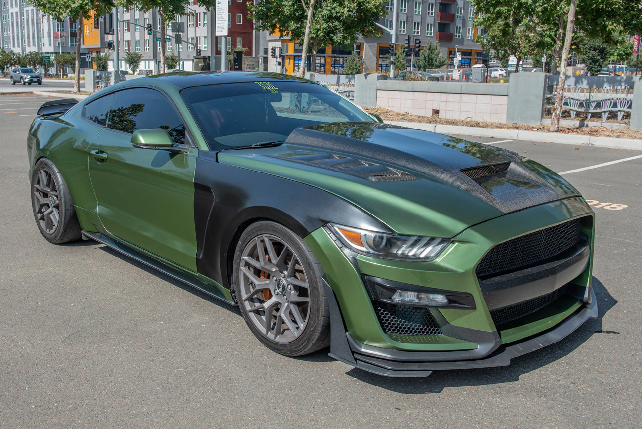 2015-2017 Ford Mustang | GT350 Style Matte Black Front Side Fenders