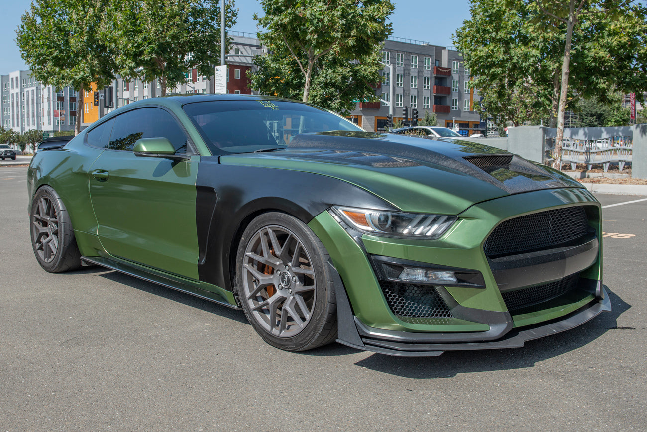 2015-2017 Ford Mustang | GT350 Style Matte Black Front Side Fenders