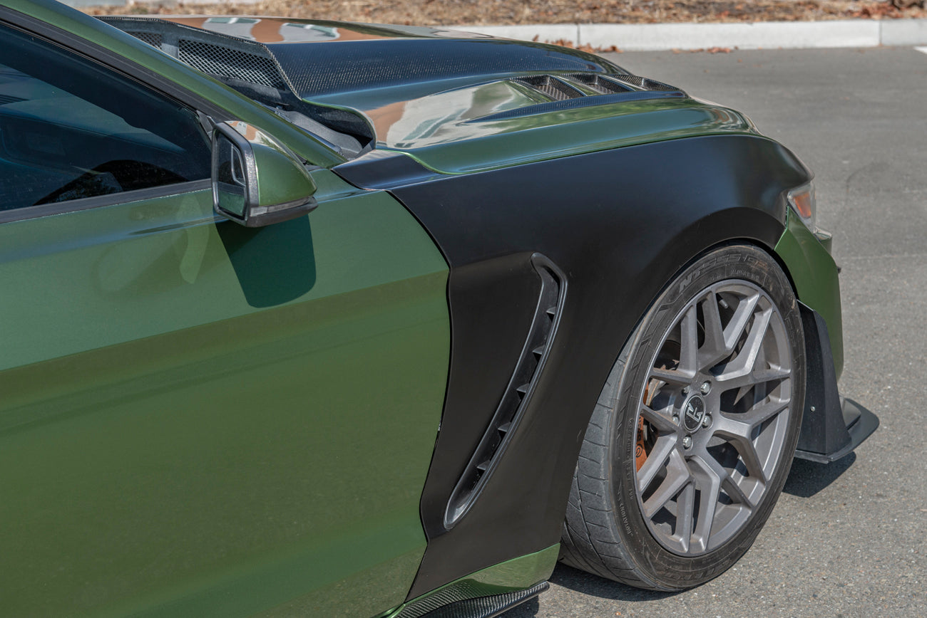 2015-2017 Ford Mustang | GT350 Style Matte Black Front Side Fenders