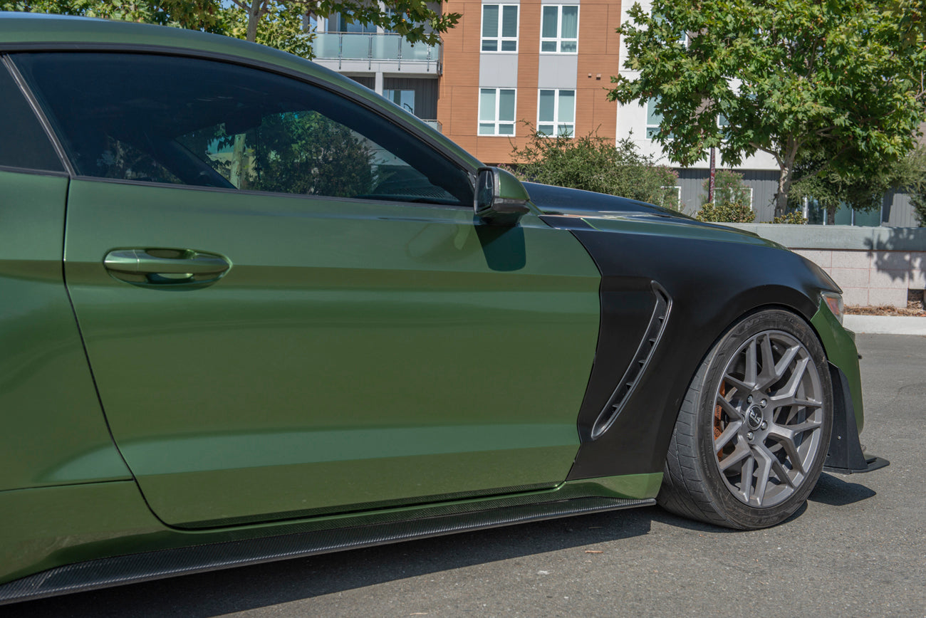 2015-2017 Ford Mustang | GT350 Style Matte Black Front Side Fenders