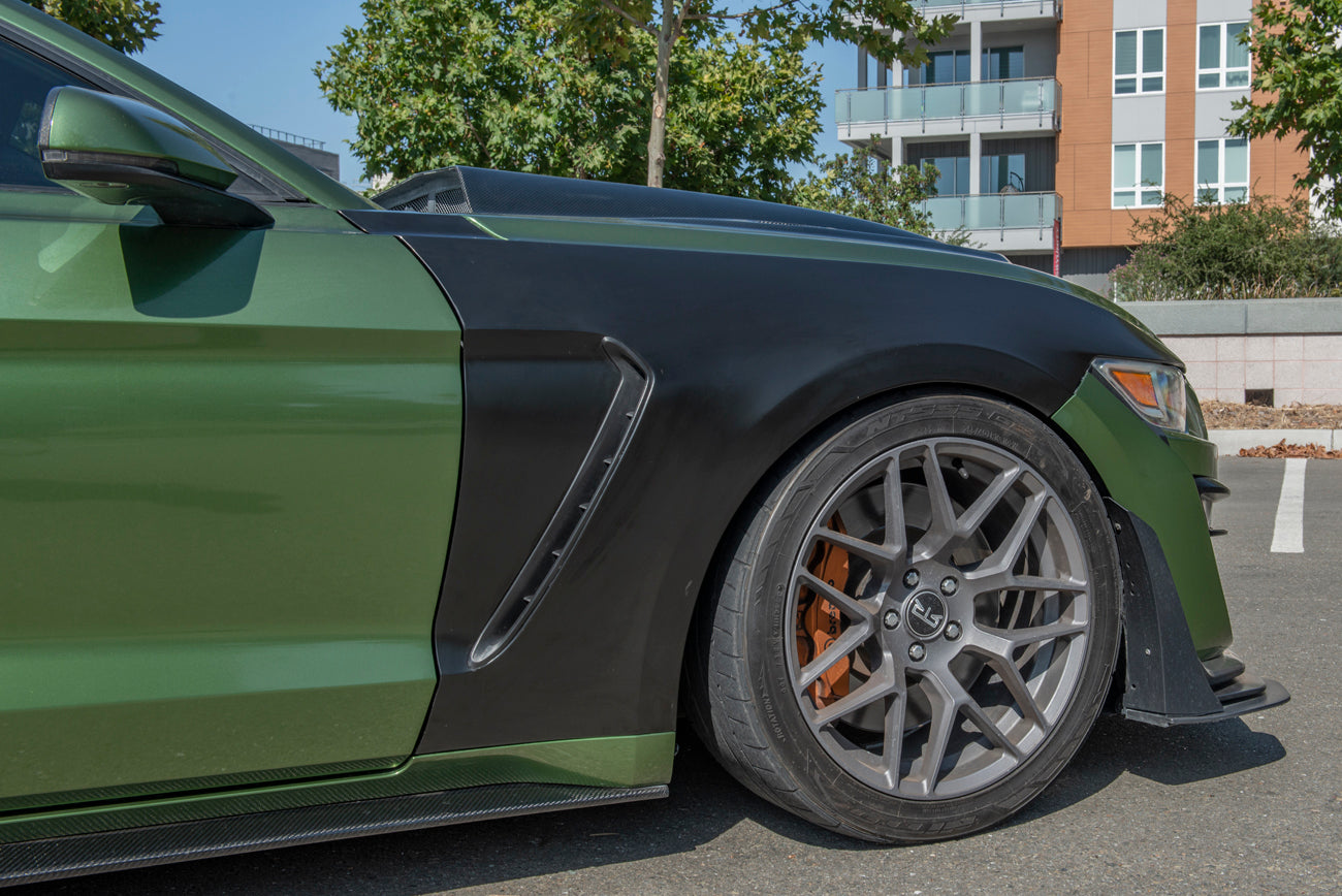 2015-2017 Ford Mustang | GT350 Style Matte Black Front Side Fenders