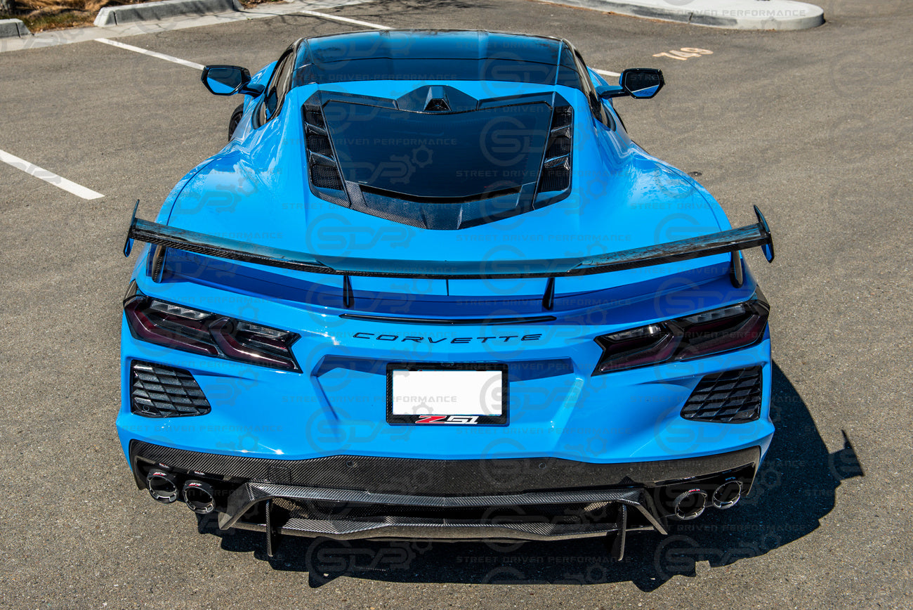 2020+ Corvette C8 GM Factory Style CARBON FIBER Rear Lower Window Trim