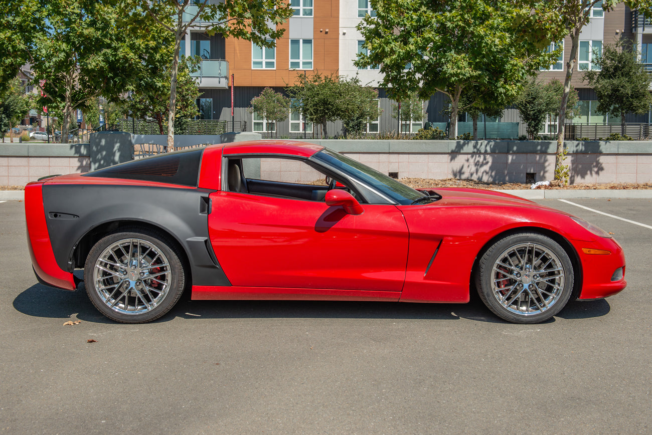 2005-2013 Corvette C6 ZR1 Style Matte Black Rear Side Wide Body Fenders