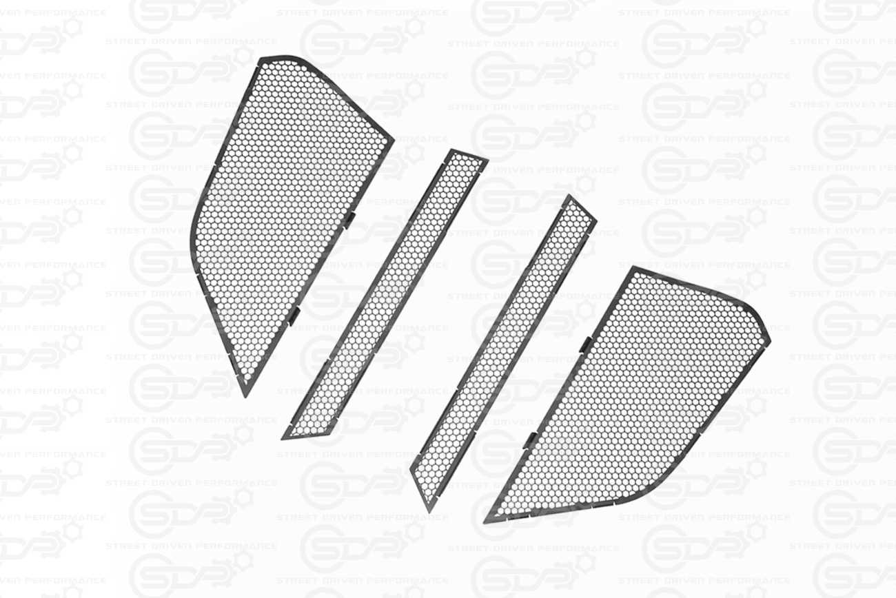 2020+ Corvette C8 | Aluminum Black Front Radiator Mesh Grille Insert Covers Set