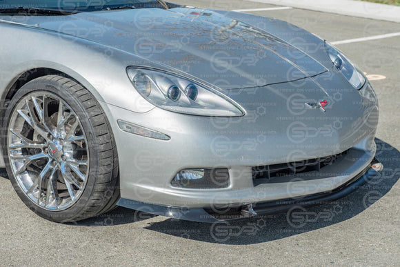 2005-2013 Corvette C6 Base Model ZR1 Style Hydro-Dipped Carbon Fiber Front Lip Splitter Ground Effects