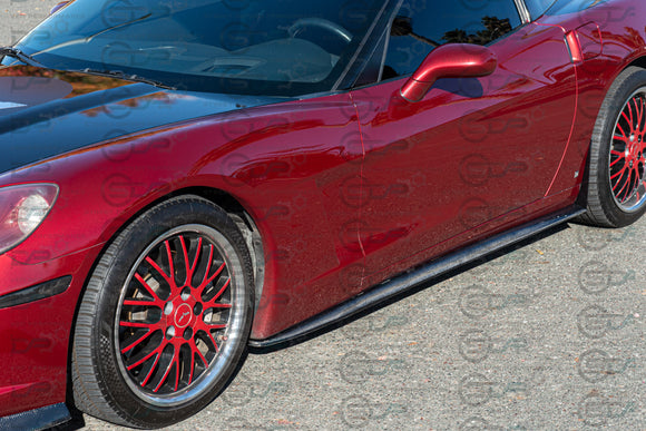 2005-2013 C6 Corvette - Base Model - ZR1 Conversion Side Skirts / Rocker Panels / Ground Effects with Mud Flaps