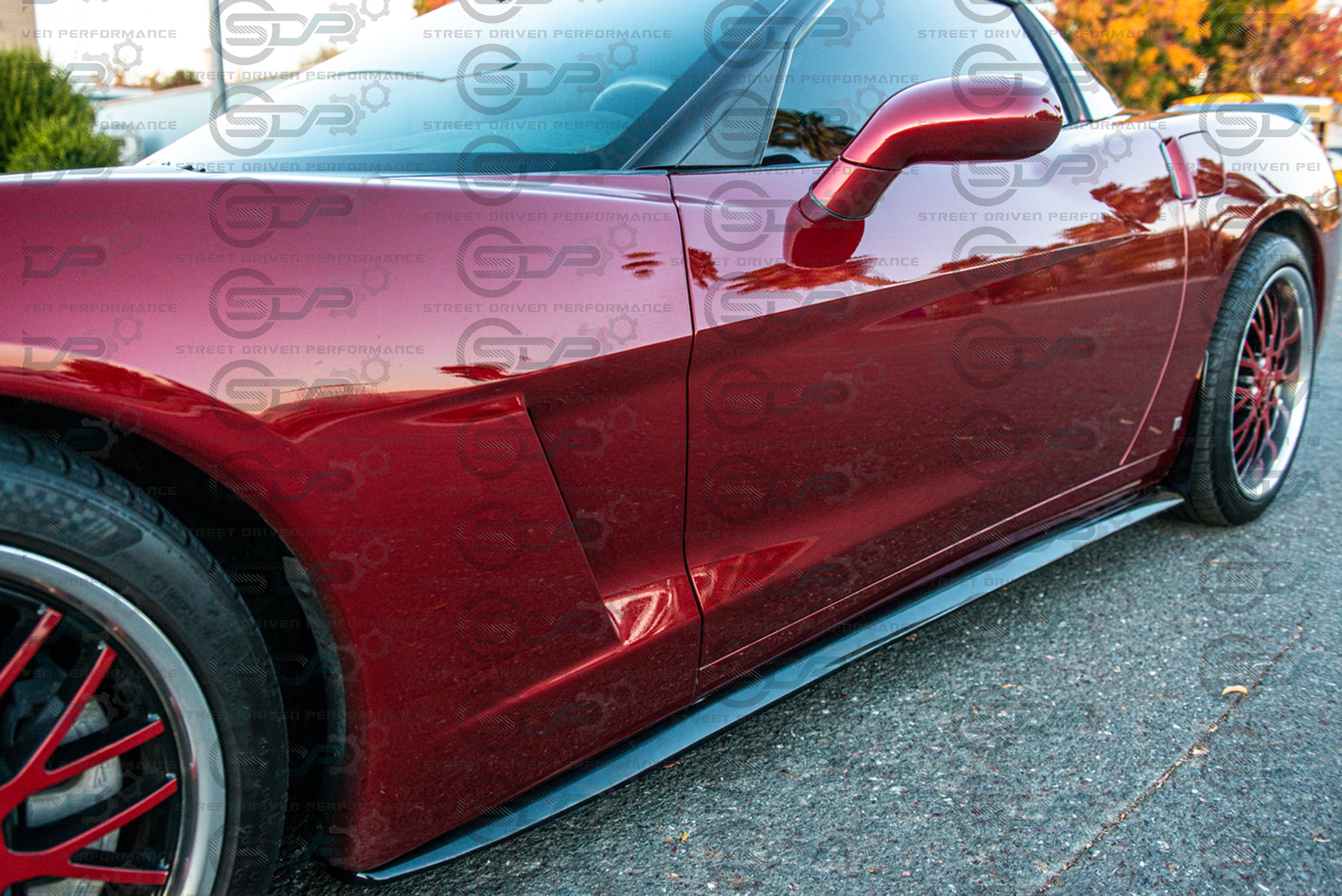 2005-2013 C6 Corvette - Base Model - ZR1 Conversion Side Skirts / Rocker Panels / Ground Effects with Mud Flaps