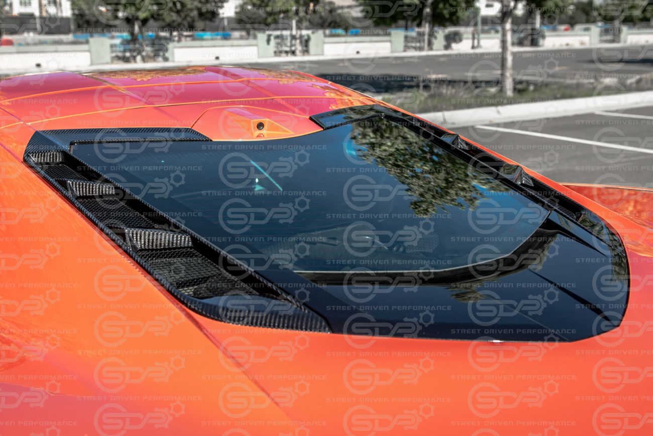 2020+ Corvette C8 Coupe | GM Factory Style CARBON FIBER Rear Hatch Vent Cover Set