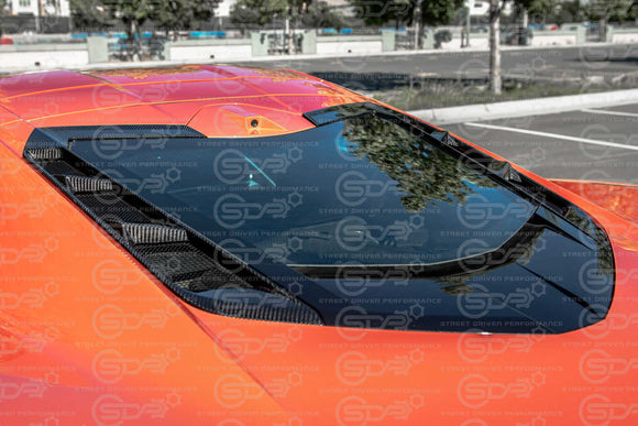 2020+ Corvette C8 Coupe GM Factory Style CARBON FIBER Rear Hatch Vent Cover Set