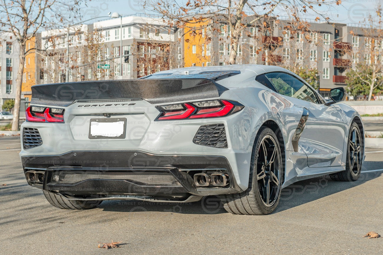 2020+ Corvette C8 CARBON FIBER | SDP Ducktail Style Rear Lid Ducktail Wing Spoiler