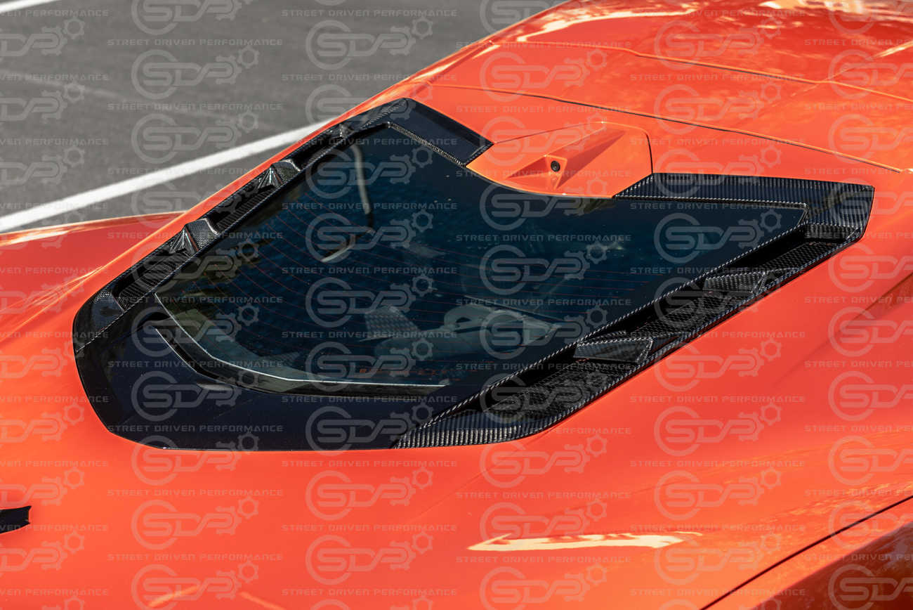 2020+ Corvette C8 Coupe | GM Factory Style CARBON FIBER Rear Hatch Vent Cover Set
