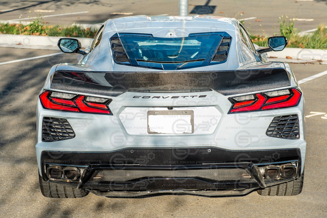 2020+ Corvette C8 CARBON FIBER | SDP Ducktail Style Rear Lid Ducktail Wing Spoiler