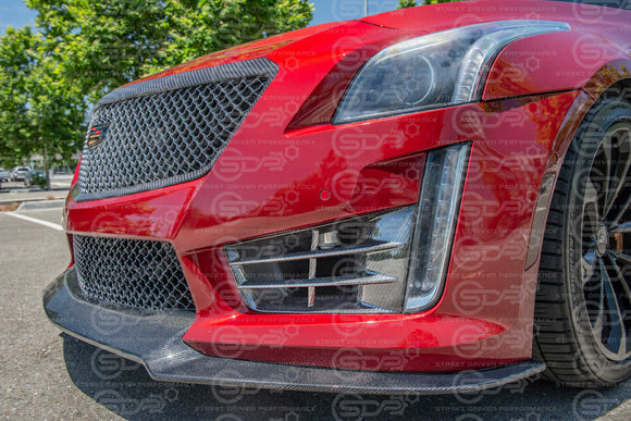 2016-2019 Cadillac CTS-V V3 | Factory CARBON FIBER Front Grille Accent Bezel Inserts