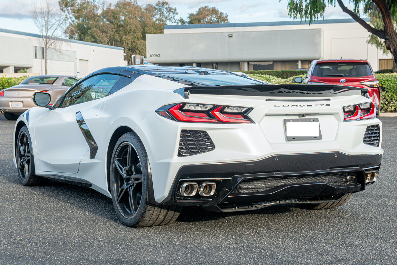 2020+ Corvette C8 Z51 Low Profile GLOSSY BLACK Rear Trunk Lid Wing Spoiler
