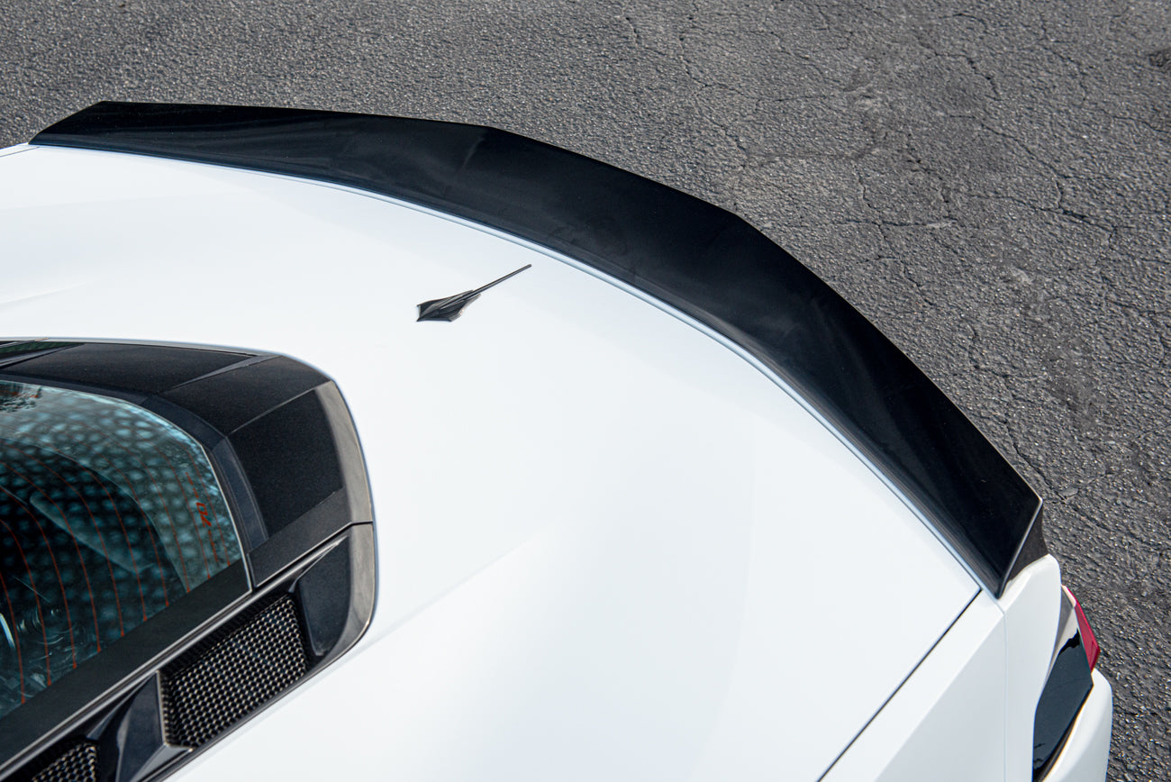 2020+ Corvette C8 Z51 Low Profile GLOSSY BLACK Rear Trunk Lid Wing Spoiler