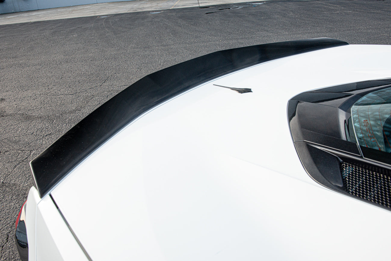 2020+ Corvette C8 Z51 Low Profile GLOSSY BLACK Rear Trunk Lid Wing Spoiler