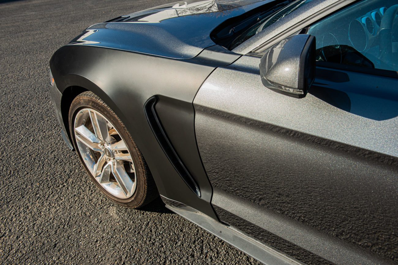 2018-2023 Ford Mustang | GT350 Style Matte Black Front Side Fenders