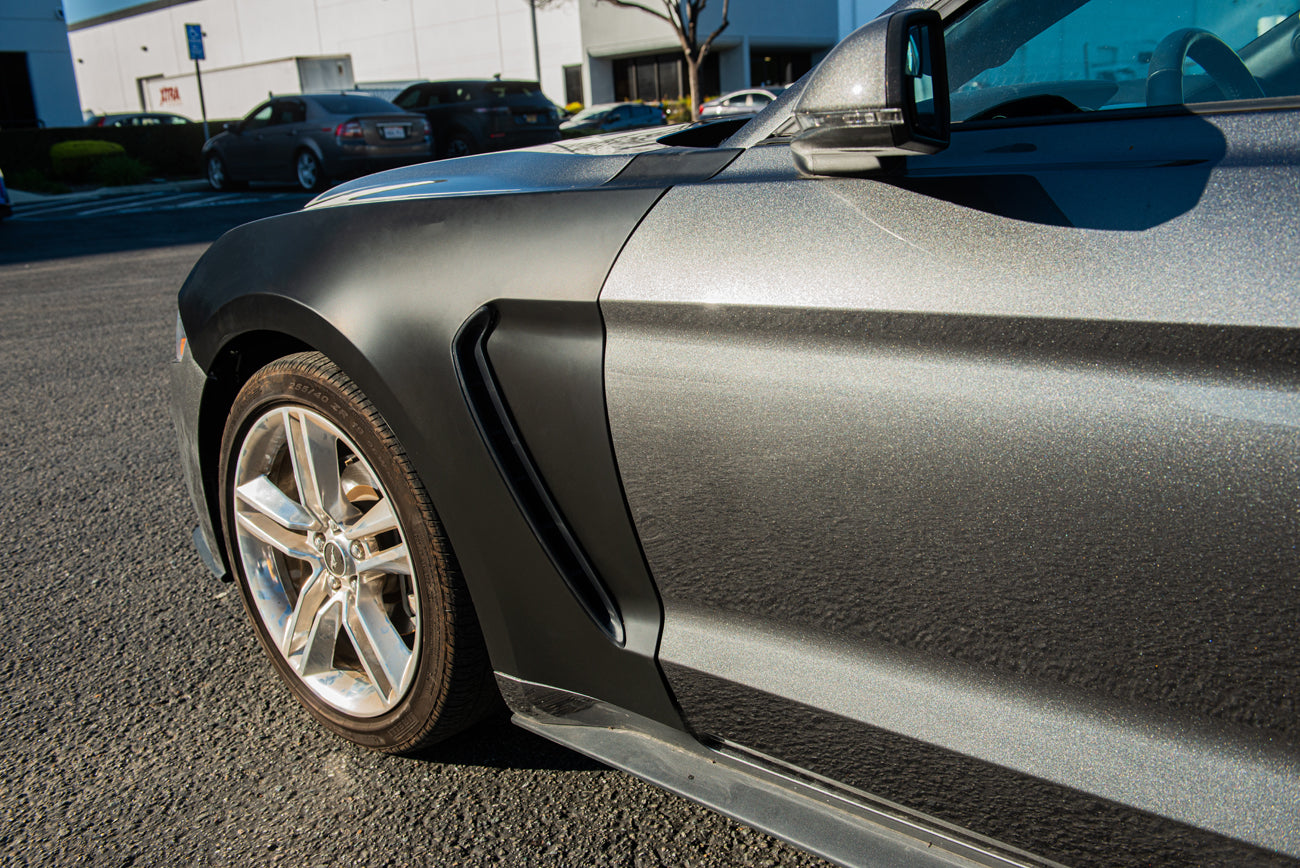 2018-2023 Ford Mustang | GT350 Style Matte Black Front Side Fenders