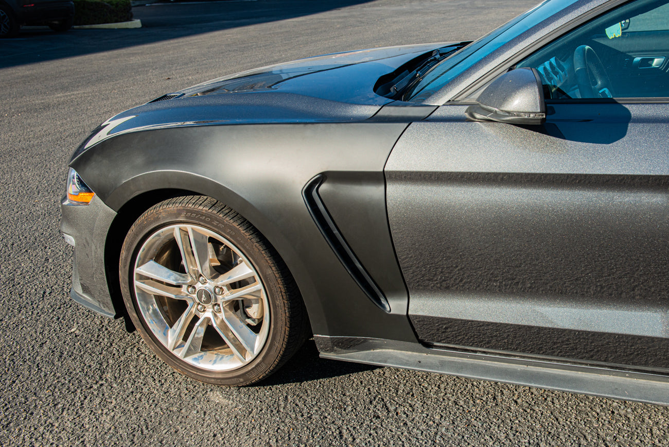 2018-2023 Ford Mustang | GT350 Style Matte Black Front Side Fenders