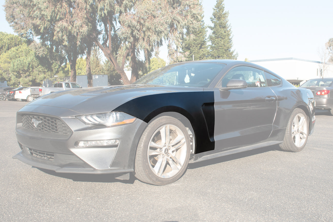 2018-2023 Ford Mustang | GT350 Style Matte Black Front Side Fenders