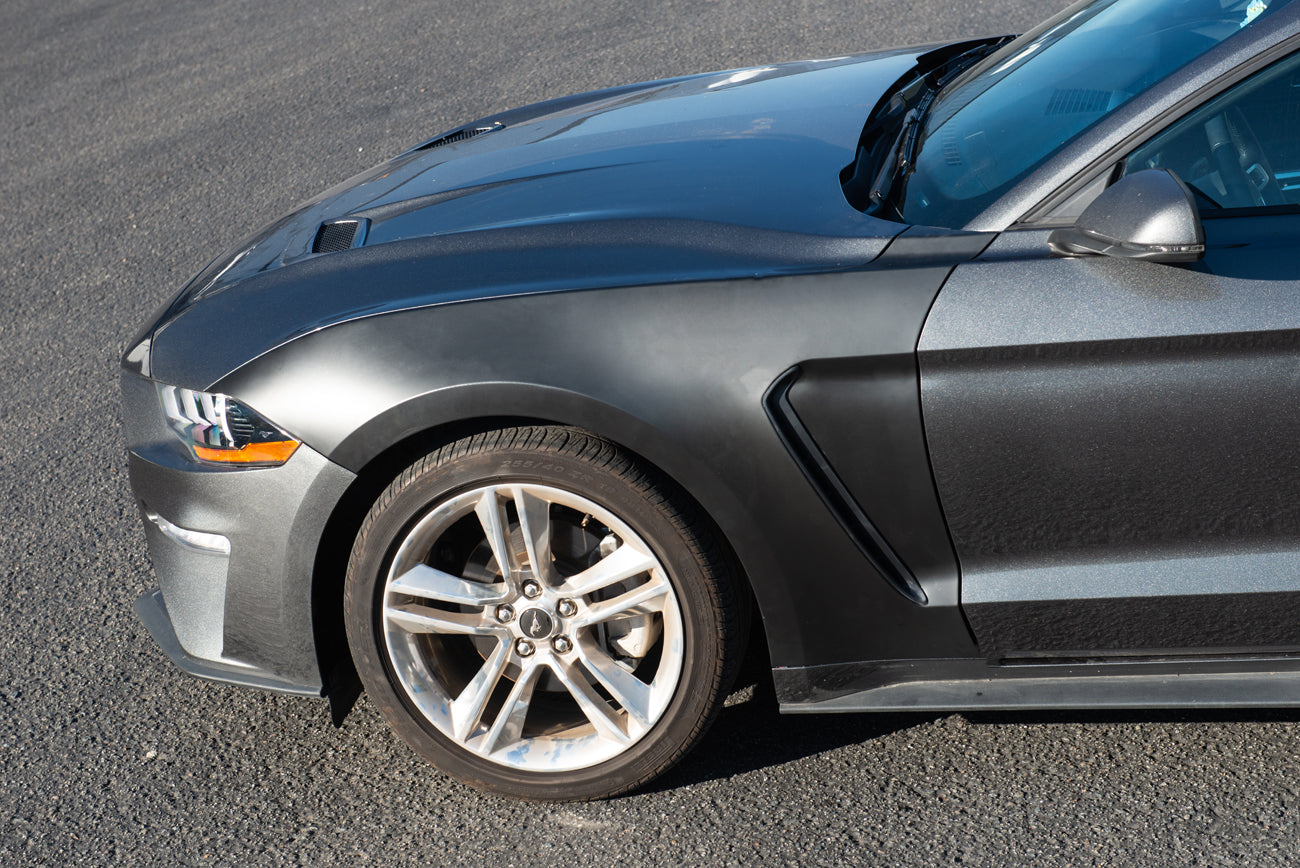 2018-2023 Ford Mustang | GT350 Style Matte Black Front Side Fenders