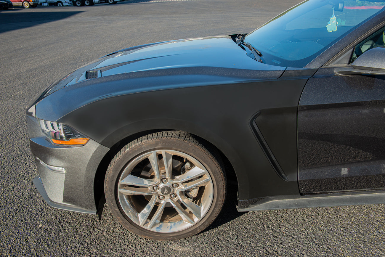 2018-2023 Ford Mustang | GT350 Style Matte Black Front Side Fenders