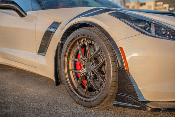 2014-2019 Corvette C7 CARBON FLASH Front Wheel Molding Trim Fender Flares