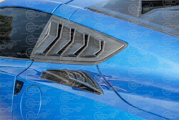2014-2019 Corvette C7 Performance Track Side Quarter Window Louver Shade Cover