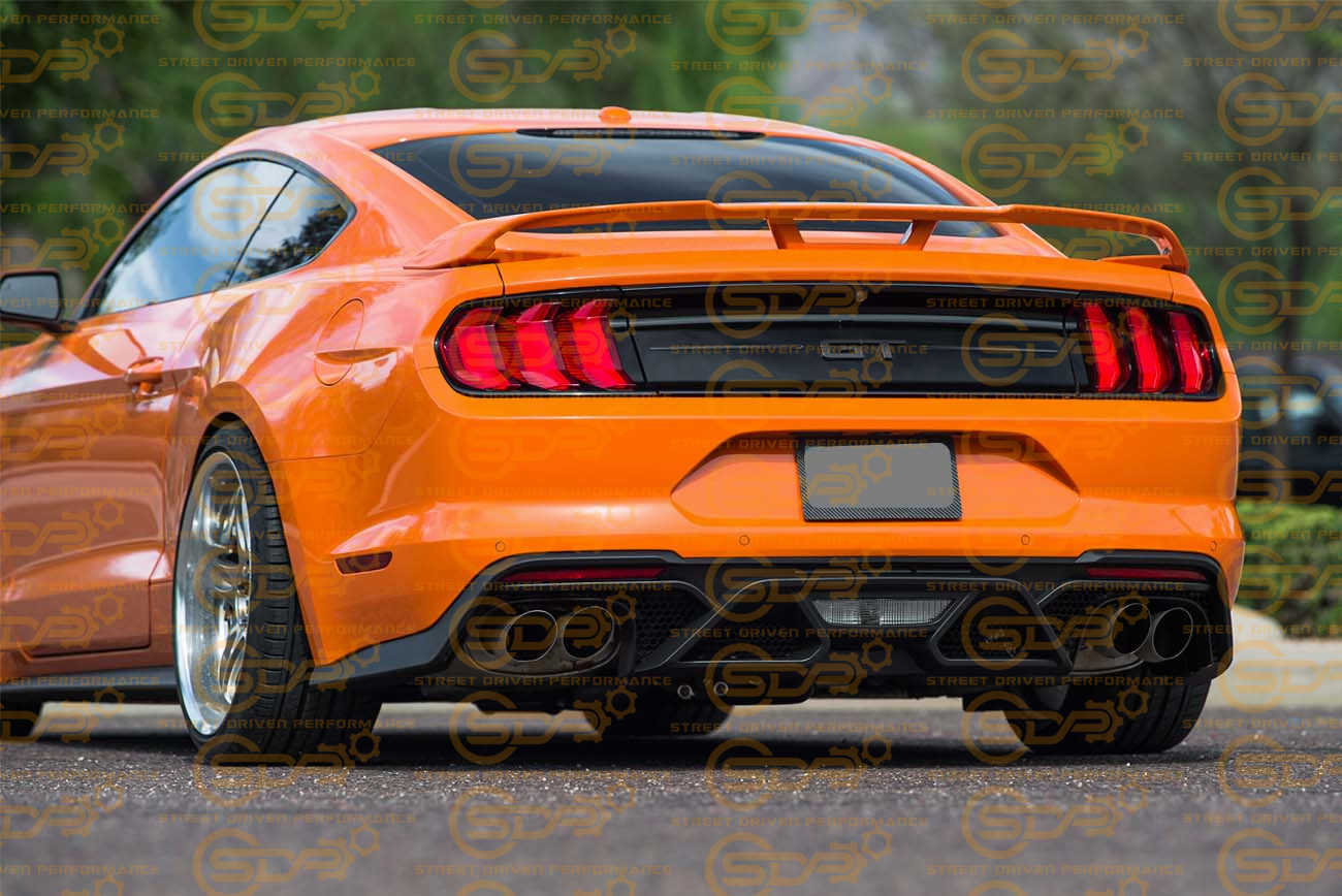 2018-2023 Ford Mustang | GT500 Style Matte Black Rear Bumper Quad Tips Diffuser