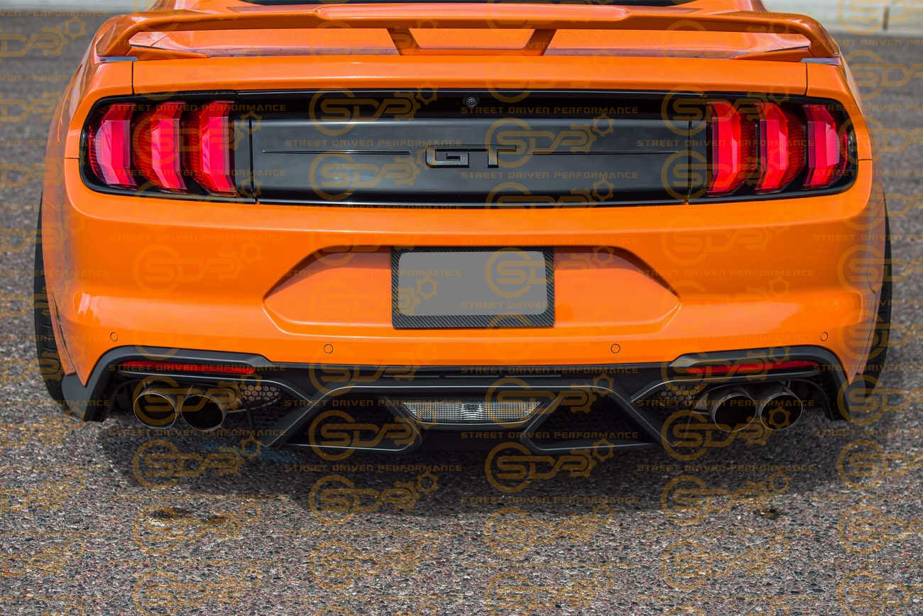 2018-2023 Ford Mustang | GT500 Style Matte Black Rear Bumper Quad Tips Diffuser