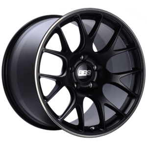 BBS CH-R 19x8 5x114.3 ET38 Satin Black Polished Rim Protector Wheel -82mm PFS/Clip Required