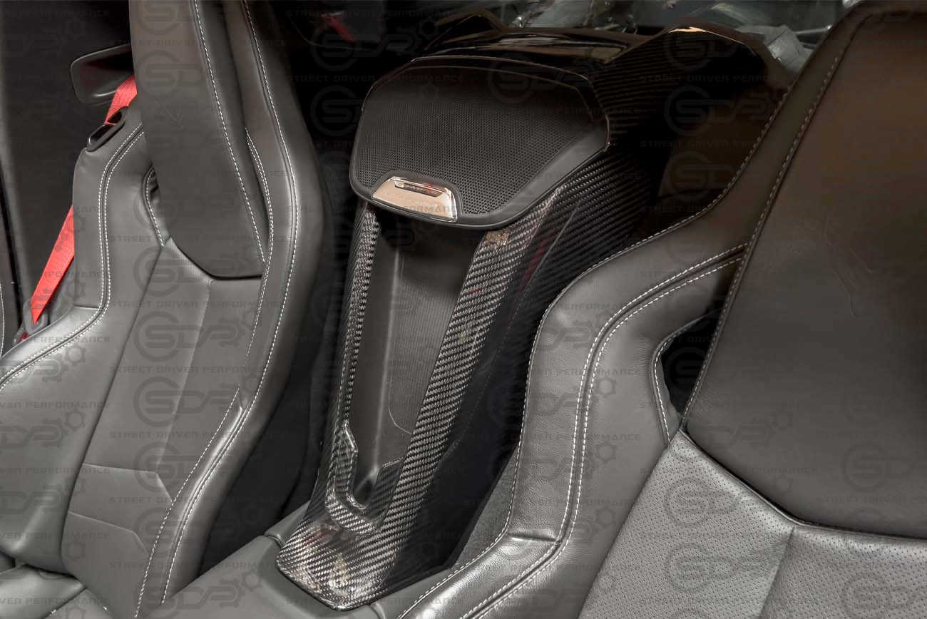 2020+ Corvette C8 CARBON FIBER Console Waterfall Wireless Charger Cover
