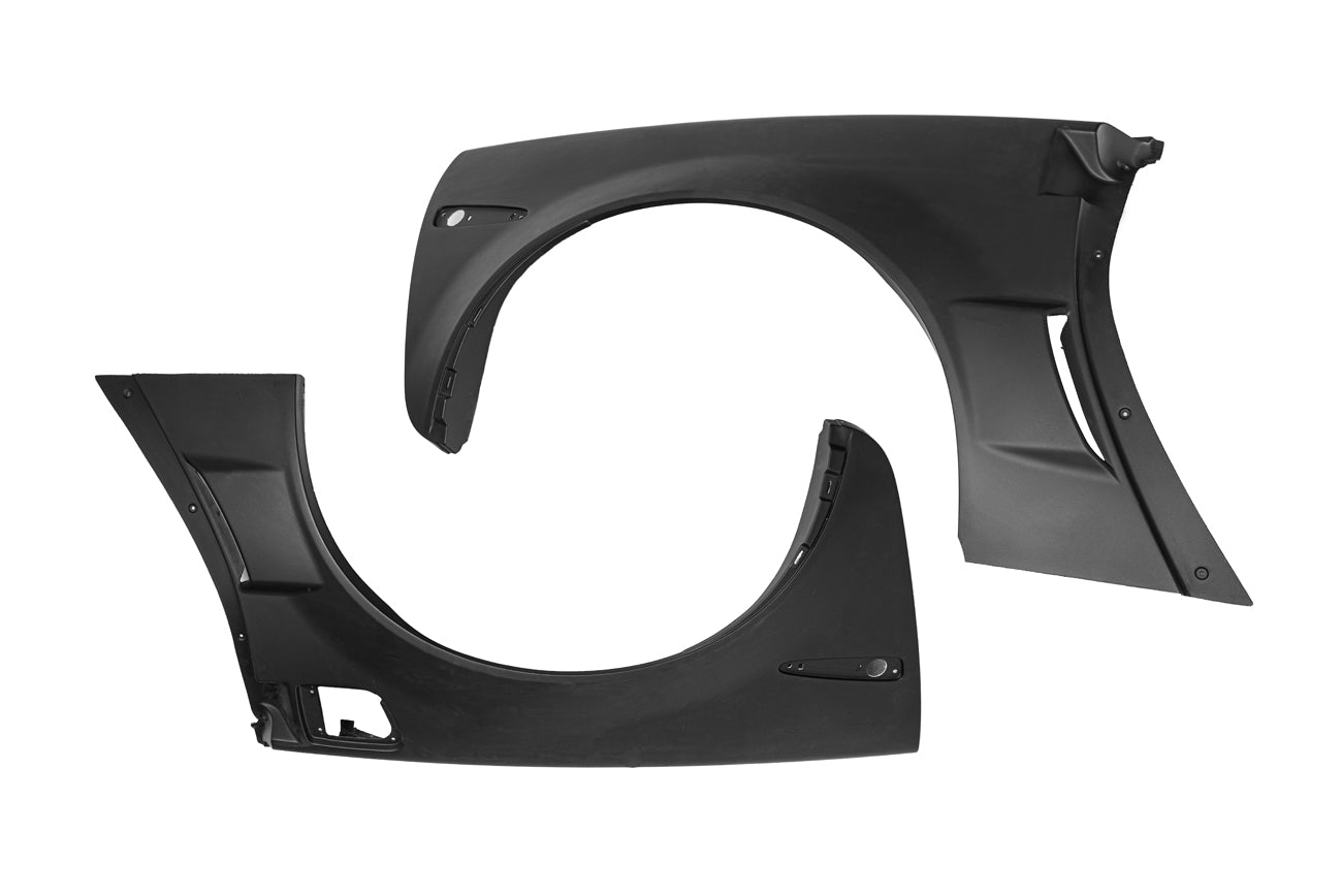 2005-2013 Corvette C6 ZR1 Style Matte Black Rear Side Wide Body Fenders