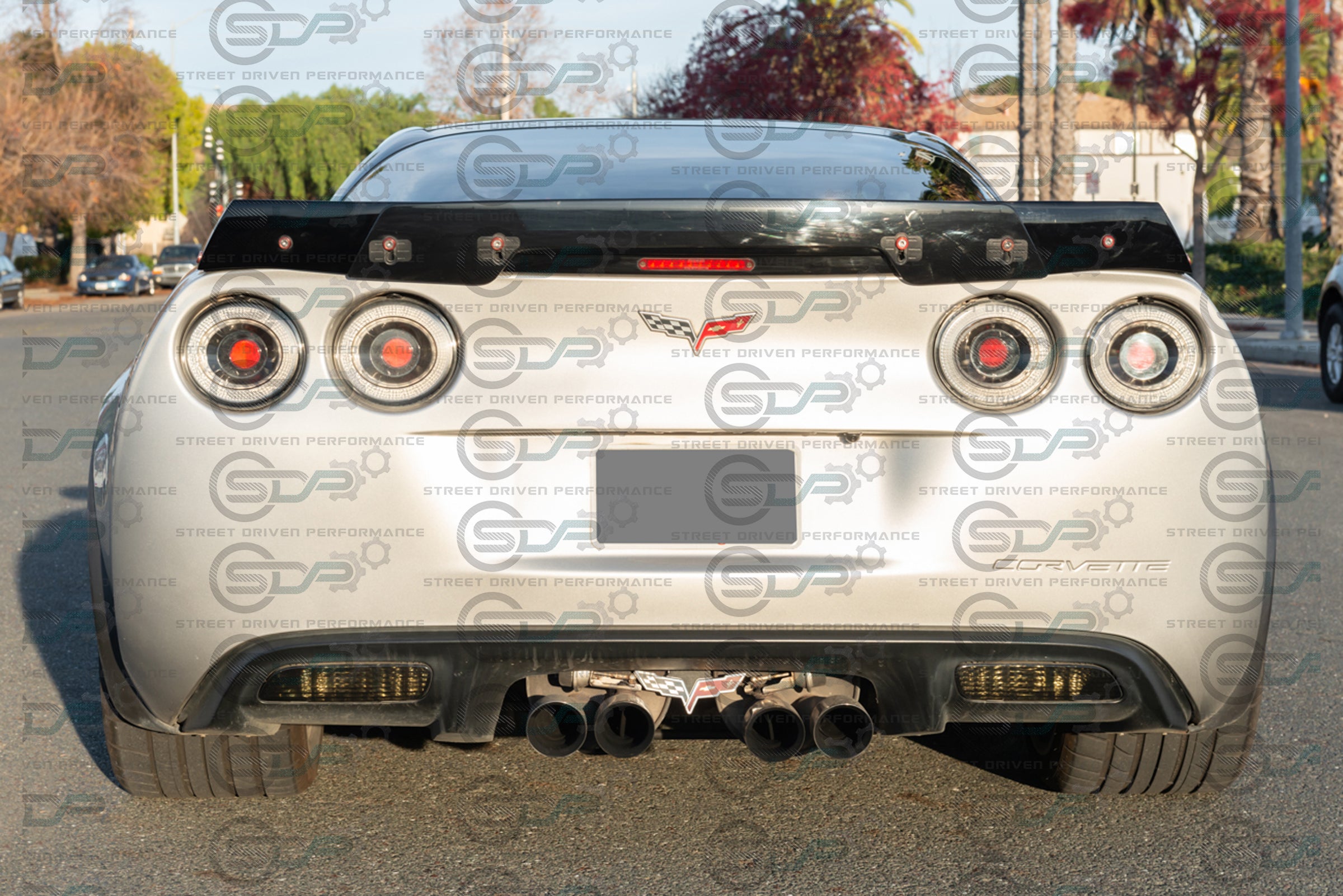 2005-2013 C6 Corvette - "C7 Stage 3" Style with Winglets & Wickerbill Rear Trunk Spoiler Wing