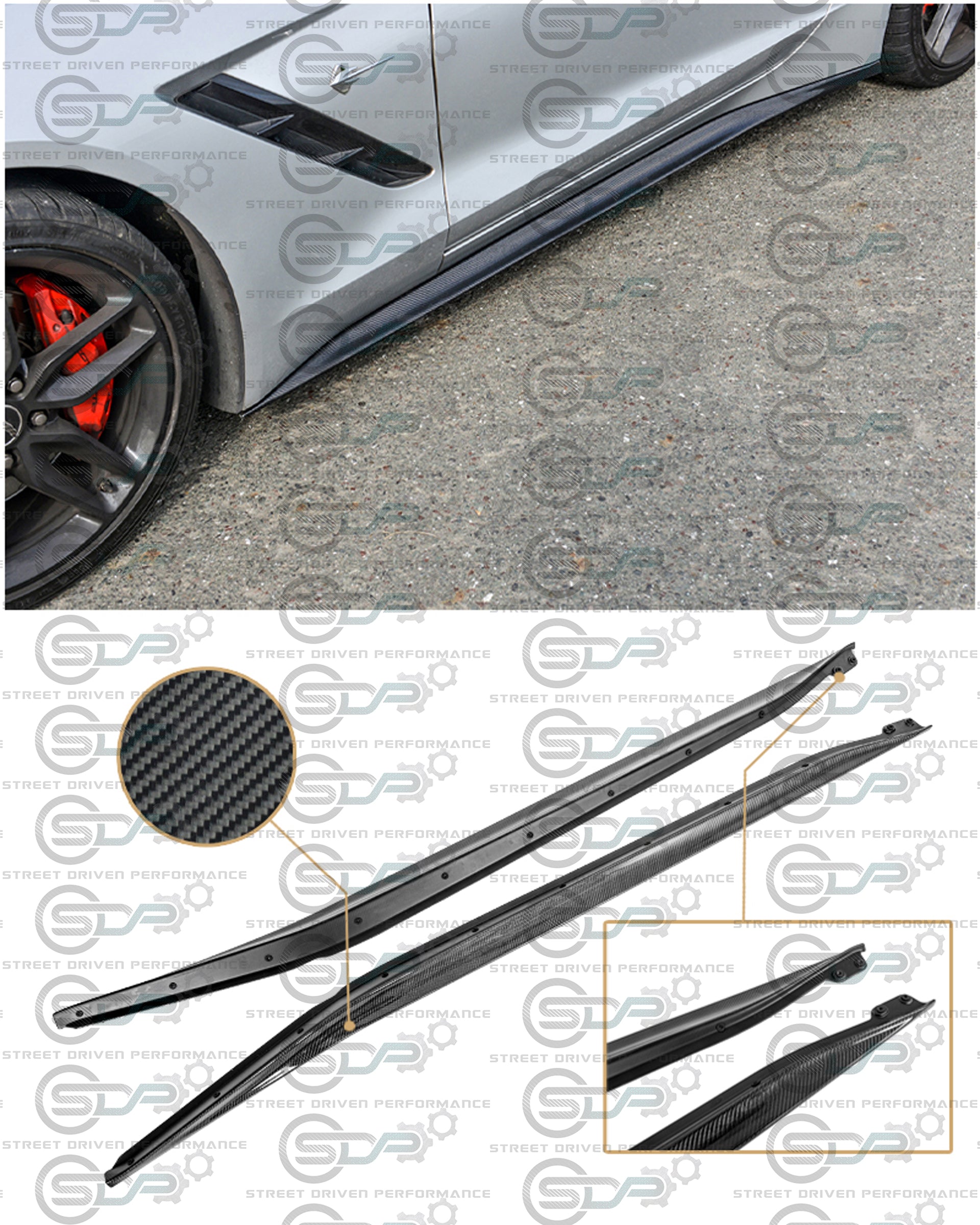 2014-2019 C7 Corvette - Carbon Fiber Performance Side Skirts / Rocker Panels / Ground Effects