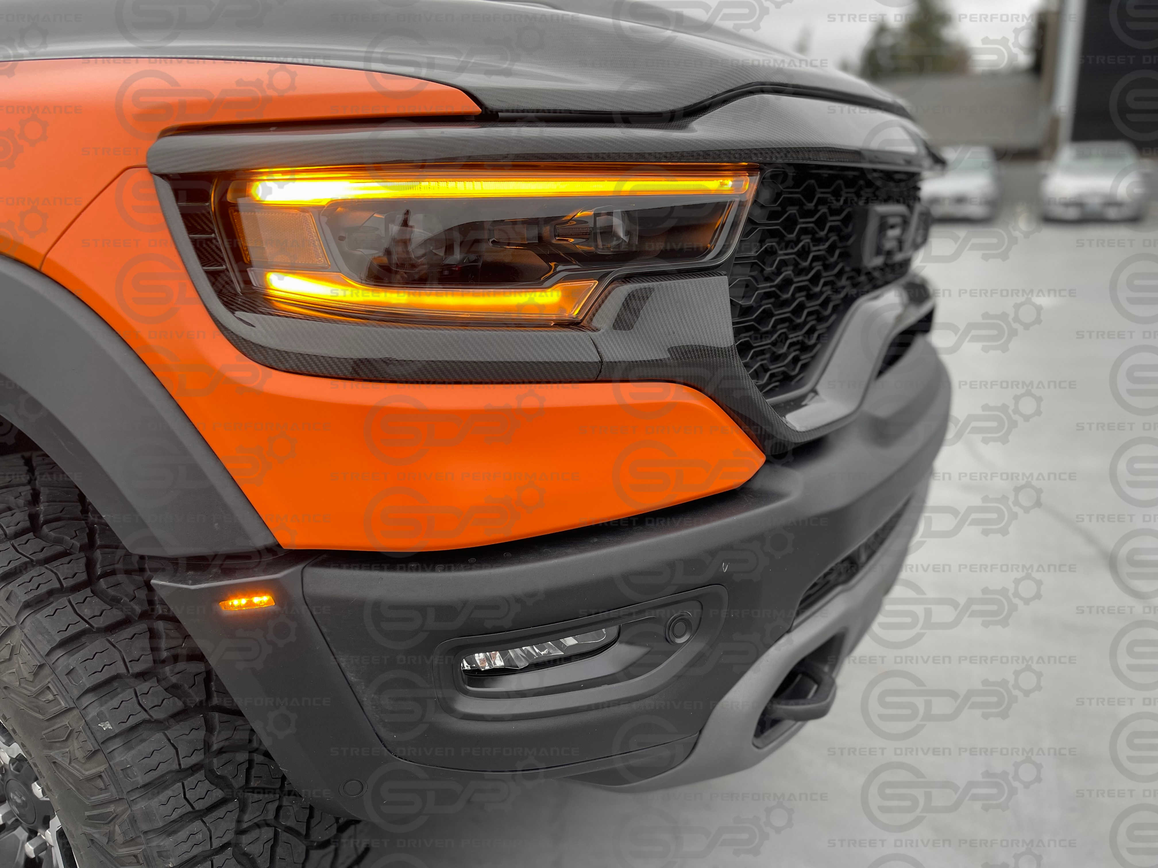2021-2022 RAM TRX OE CARBON FIBER Headlight Trim Surrounding