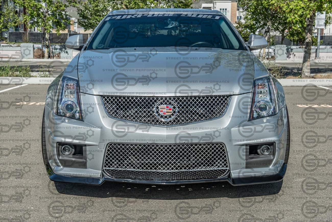 2009-2015 CTS-V V2 - Gloss Black "V3 style" front lip splitter ground effects