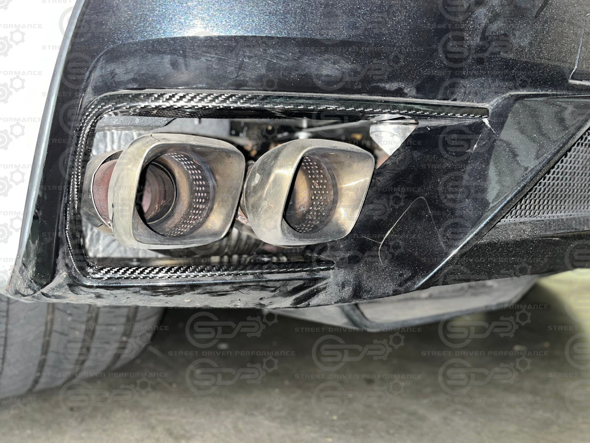 2020+ Corvette C8 GM Factory CARBON FIBER Rear Diffuser Exhaust Bezel Pair