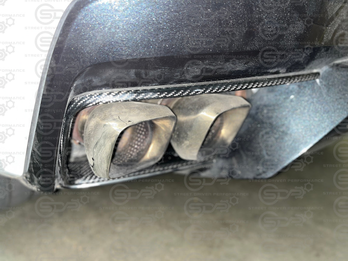 2020+ Corvette C8 GM Factory CARBON FIBER Rear Diffuser Exhaust Bezel Pair