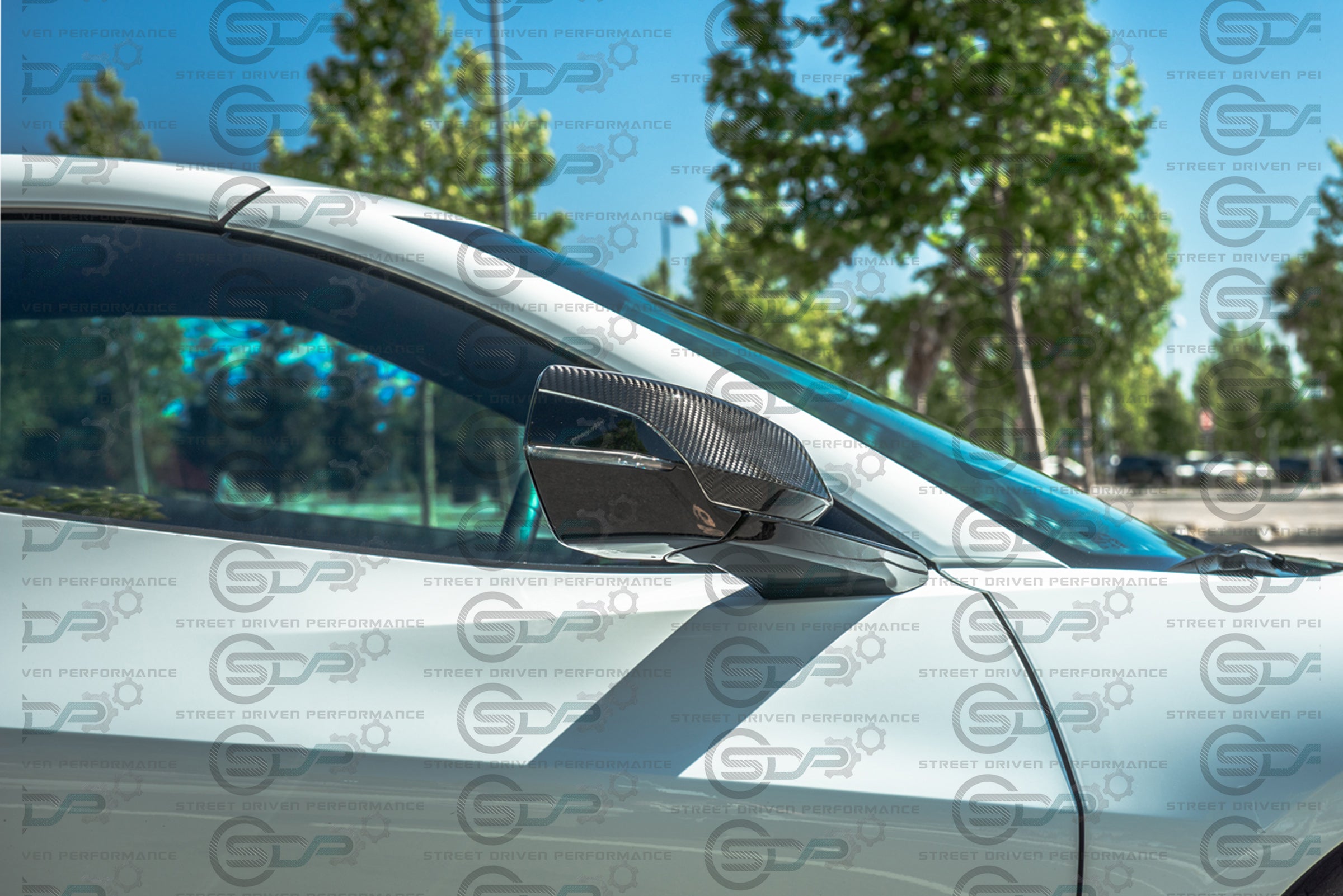 2020+ C8 Corvette - Carbon Fiber Tape-On Top and Bottom Mirror Covers