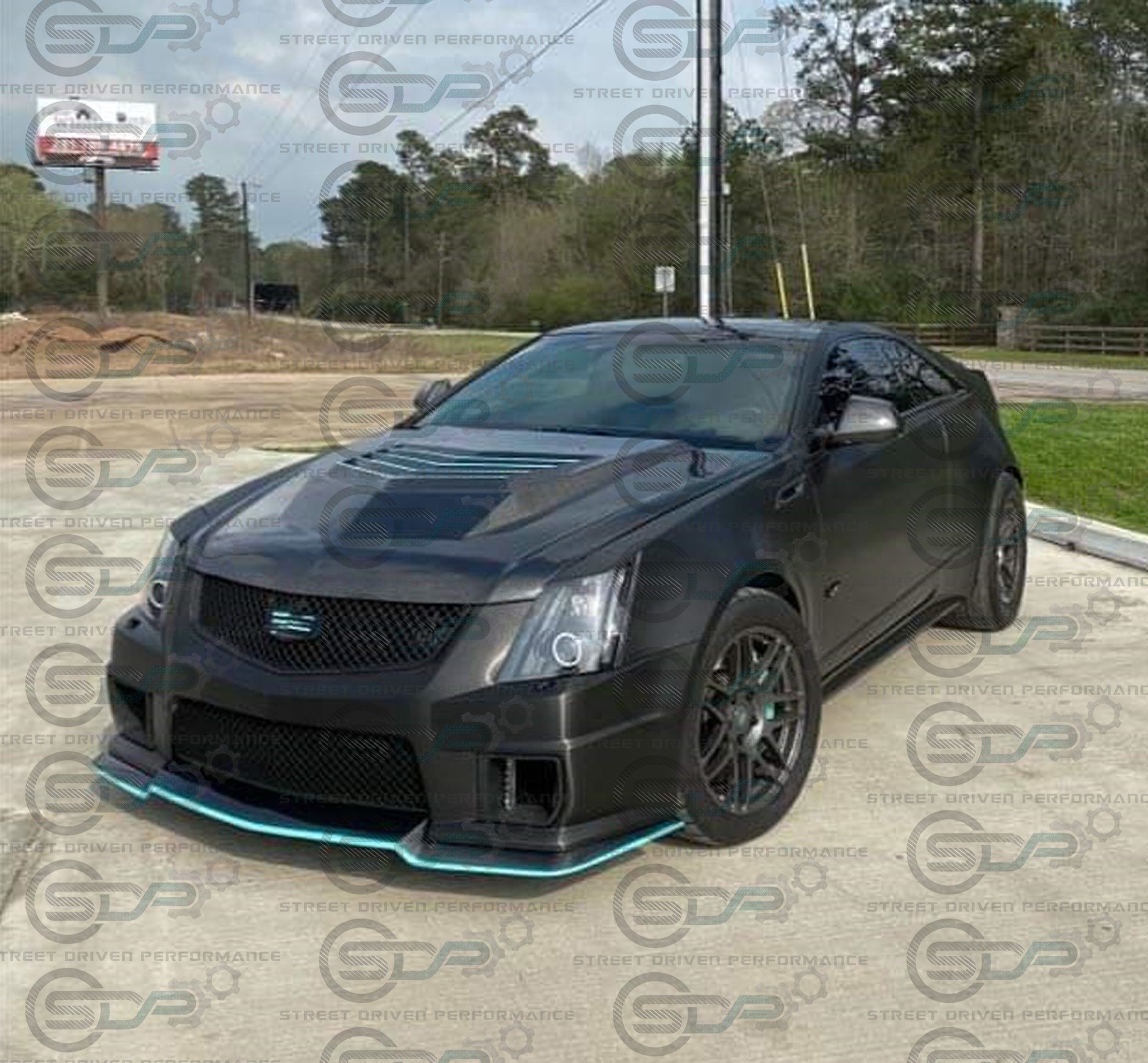 2009-2015 CTS-V V2 -  Black front grilles set (blank no emblem)