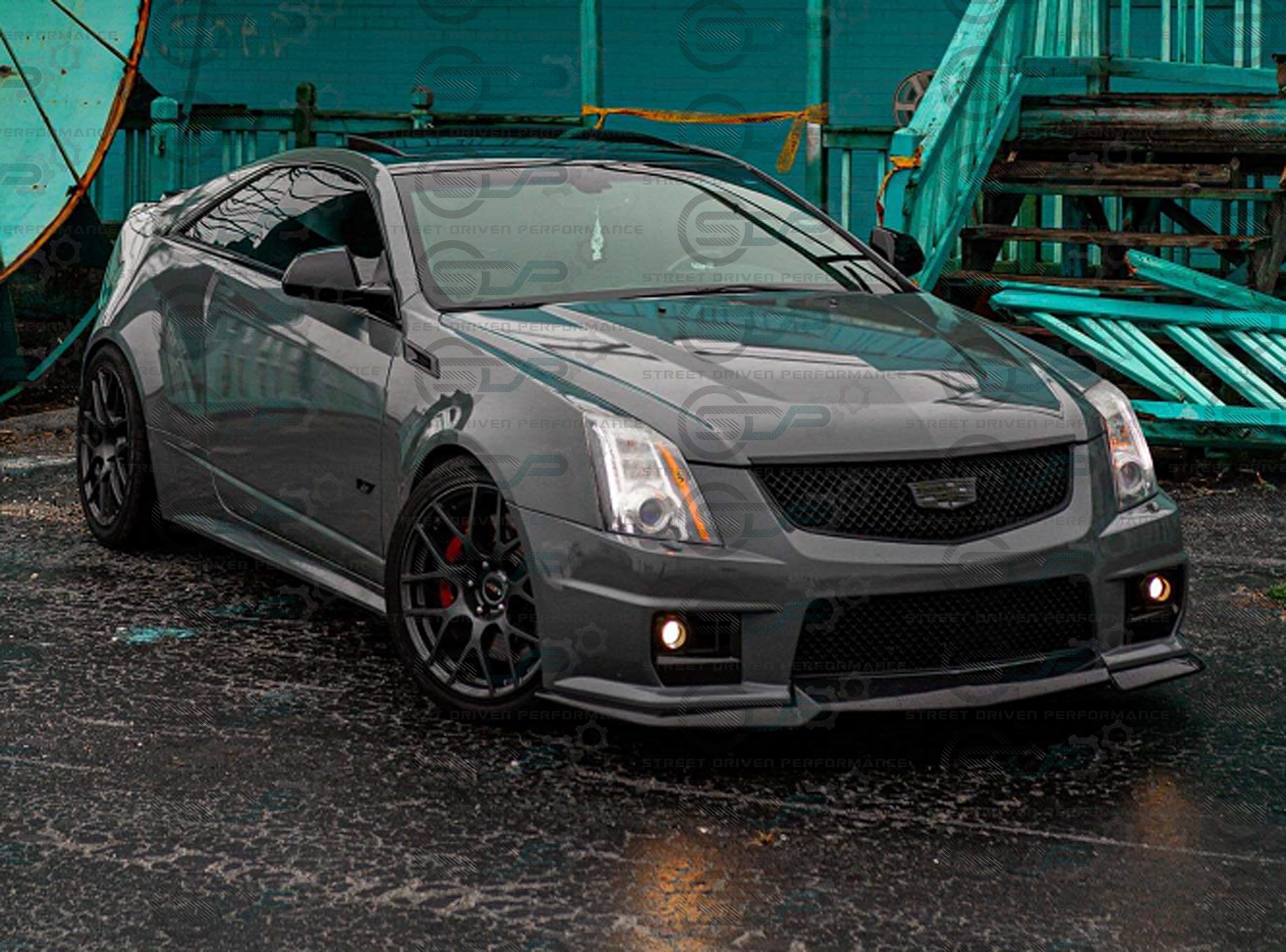 2009-2015 CTS-V V2 -  Black front grilles set (blank no emblem)